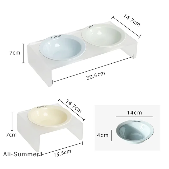 【E】Ceramic Pet Cat Bowl Pet Drinking Water Feeding Bowl Ceramics Cat Food Dog Food Utensils Cat Dog Pet Supplies Accessories 6