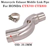 Slip On For HONDA CTX-700 CTX-800 CTX700 CTX800 CTX 700 800 Motorcycle Exhaust Modify 51MM Escape Moto Muffler Middle Link Pipe