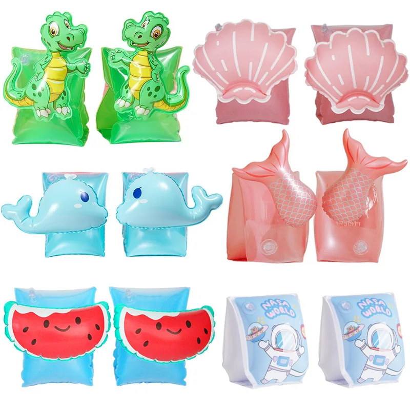 2PCS Inflatable Swimming Arm Rings Portable Floating Circle Sleeves Arm Rings Pool Buoy Armbands For Swim Trainers Equipment