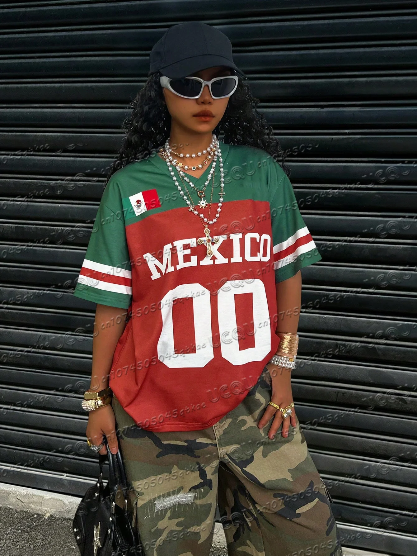 Mexican Color Short Sleeved T-Shirt Summer Women'S Street