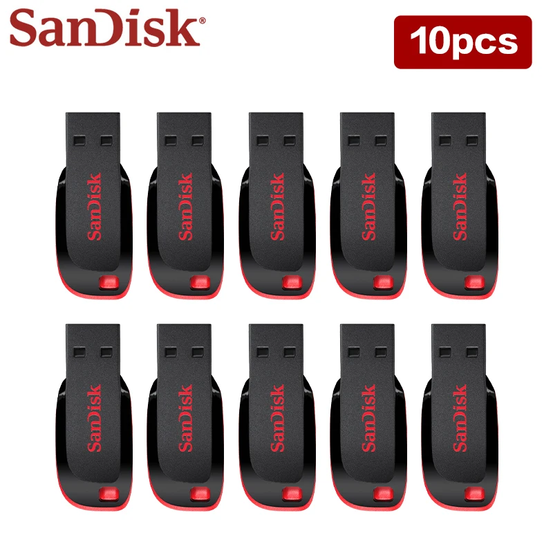 

10 шт./партия, usb-флеш-накопитель SanDisk, 16 ГБ, 32 ГБ, 64 ГБ, 128 ГБ, usb 2,0