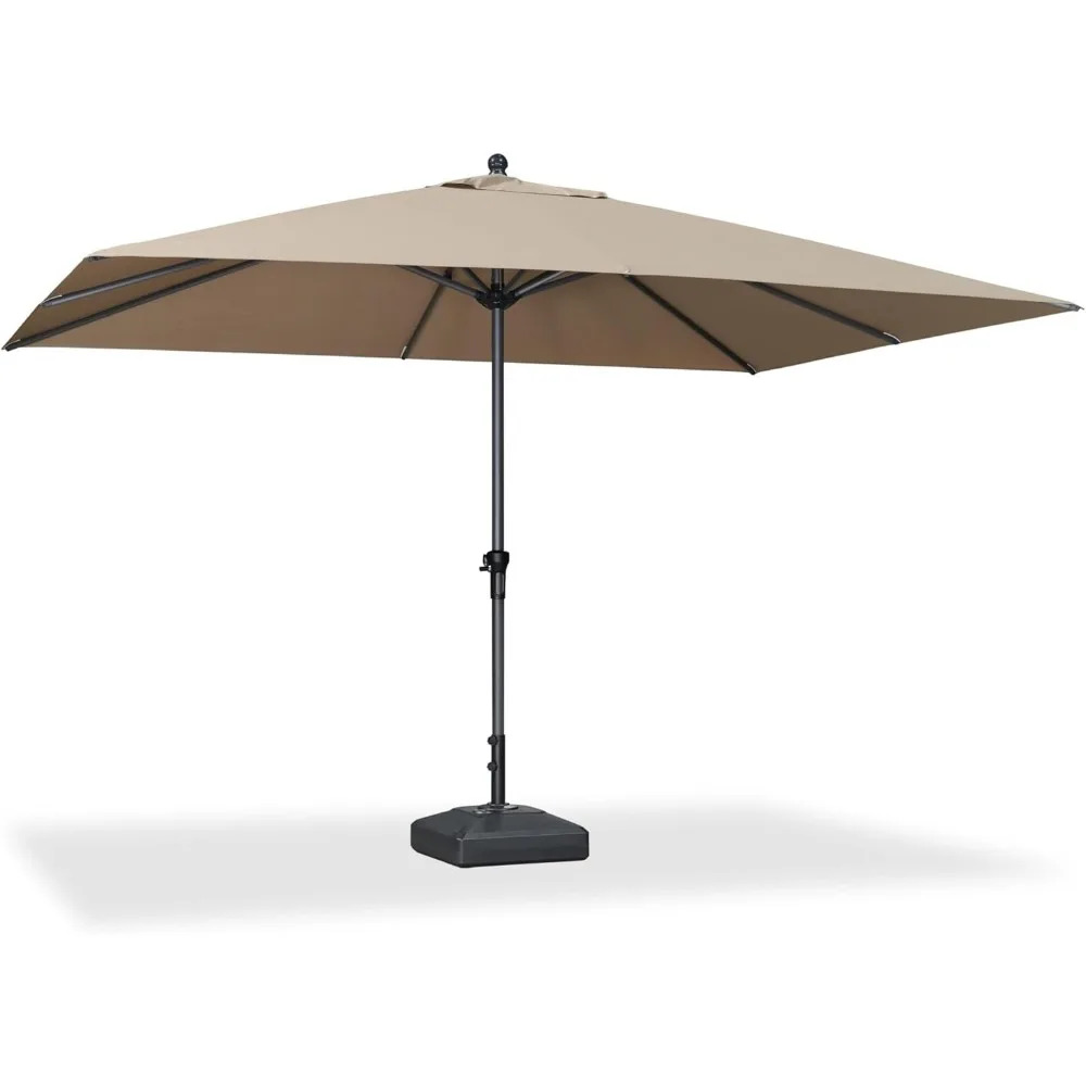 Patio Market Umbrella Outdoor Table Sun Umbrellas with Crank 8 Aluminum Sturdy Ribs for Pool Deck Backyard 9' X 11.5' 3