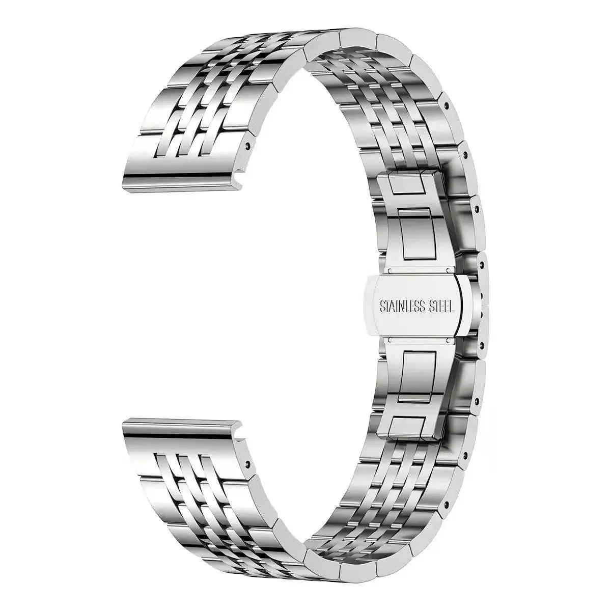 Elegant Stainless Steel Adjustable Watch Band - Premium Metal Strap in Multiple Sizes