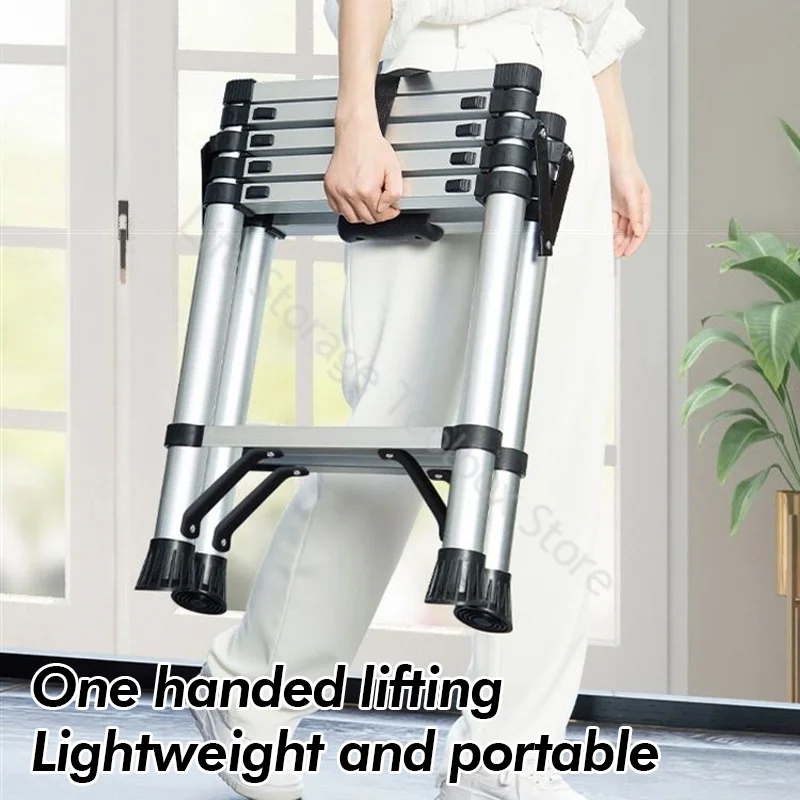 Folding Aluminium Ladders Telescopic Ladder Folding Ladder for Home Thickened Stairs Engineering Extension Herringbone