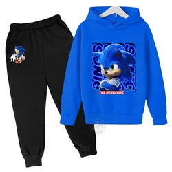 Sonic children's suit street fashion boys and girls suit children's sports pullover + sweatpants two-piece outdoor sports suit