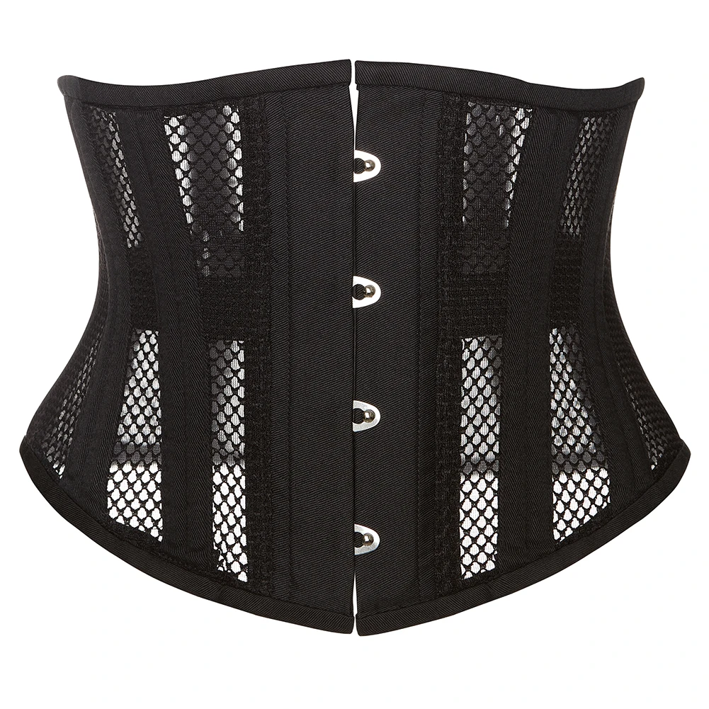 

Underbust Corset Women's 24 Steel Bones Short Torso Breathable Mesh Waist Trainer Shaper Cincher
