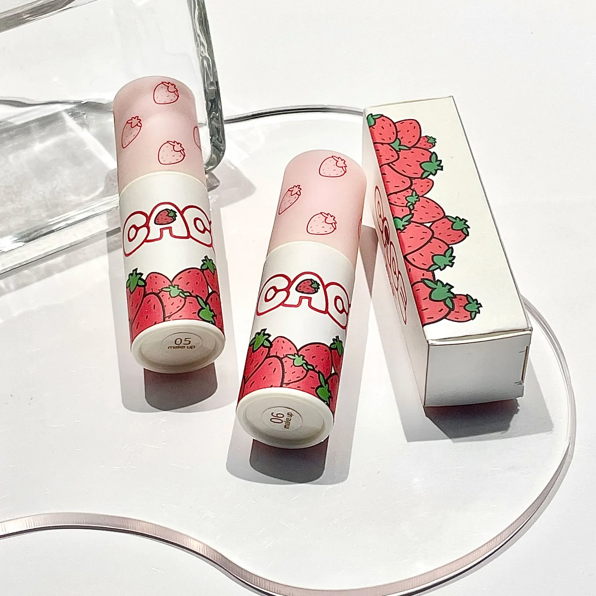 6 Color Lip Glaze Matte Liquid Lipstick Strawberry Waterproof Velvet Nude Red Lip Mud Cheek Rouge Tint Cosmetics lip makeup lip glaze lip tint makeup cheek blusher lip gloss lip lacquer lip stain