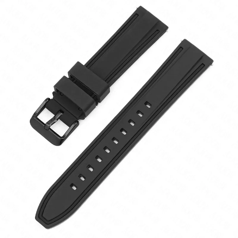 Universal Double Color Waterproof Sport Silicone Watch Strap, Quick Release Rubber Band, Unisex Bracelet
