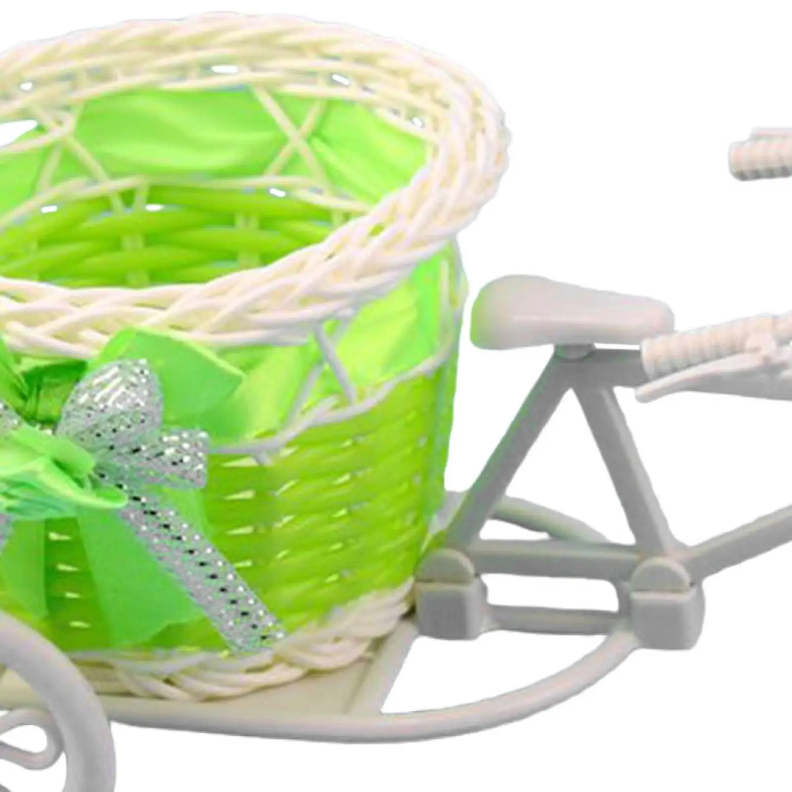 Bicycle Artificial Flower Decor Plant Stand Flower Basket,Desktop Storage Basket, Decorative Ornament, Mini Tricycle for Yard