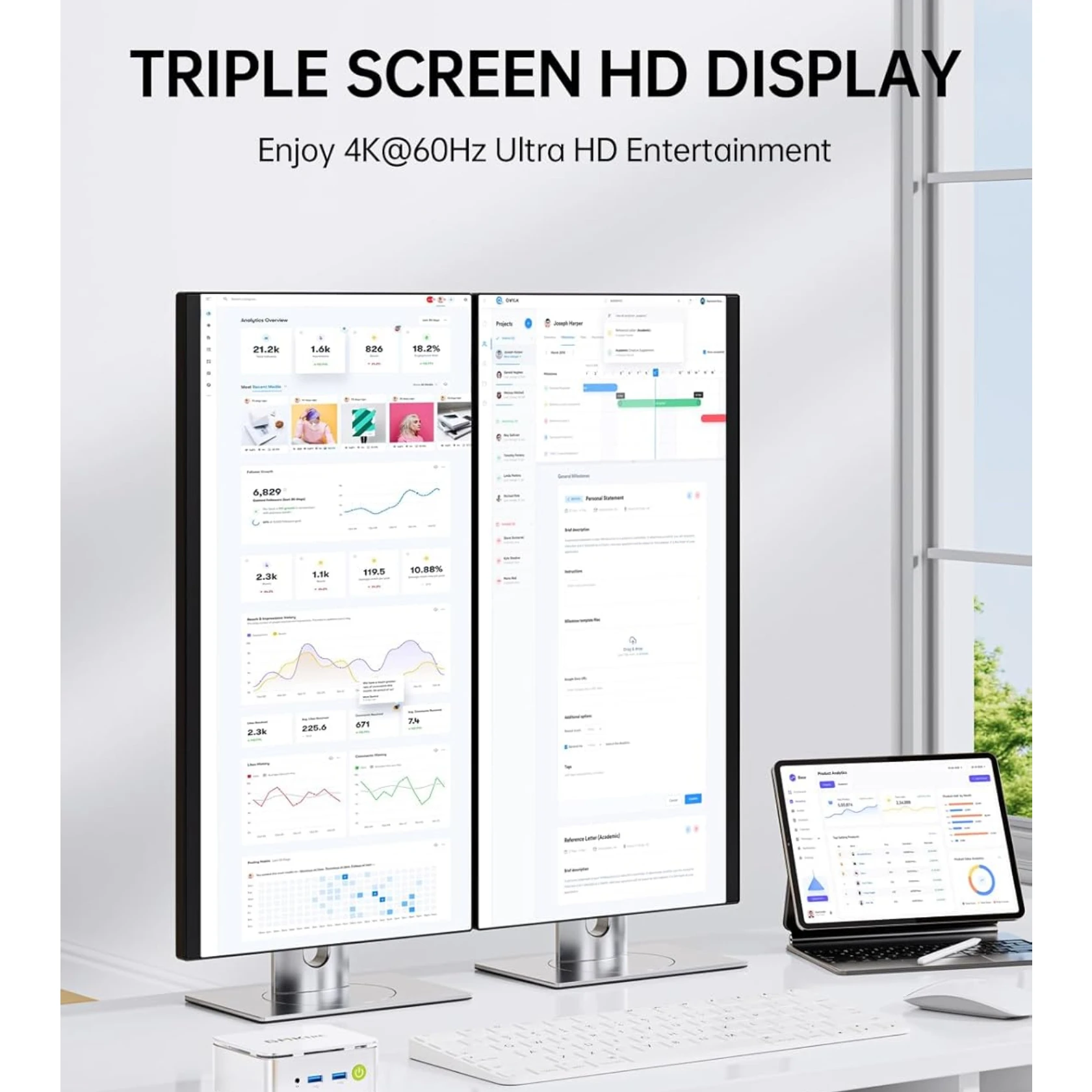 GMKtec G10 Mini PC AMD Ryzen 5 3500U (Beats N150/N97) 2.5GbE NIC LAN Desktop Mini Computers WiFi 5, Type-C, Triple 4K Display - Image 3