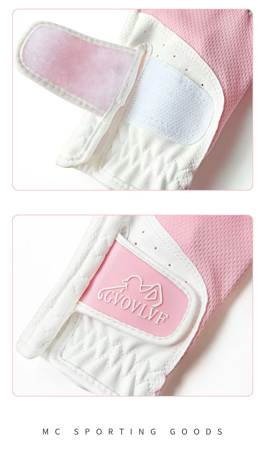 GVOVLVF1 Pair Golf Gloves for Women Half 1/3 Finger Soft Leather Breathable Extra Grip Accessories Fit Ladies Girls Sport