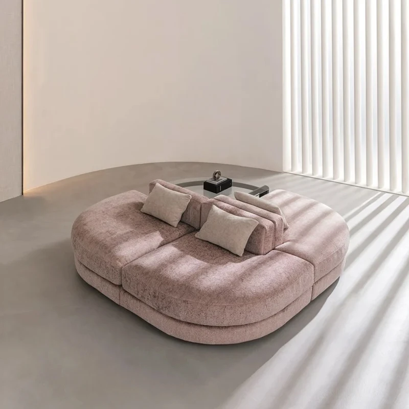 

Nordic arc shaped free combination sofa, irregular fabric module sofa