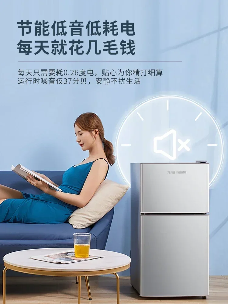 [First-Class Energy Saving and Power Saving] Refrigerator Small Household Mini Double Door Two-Person Dormitory Room Freezing 2