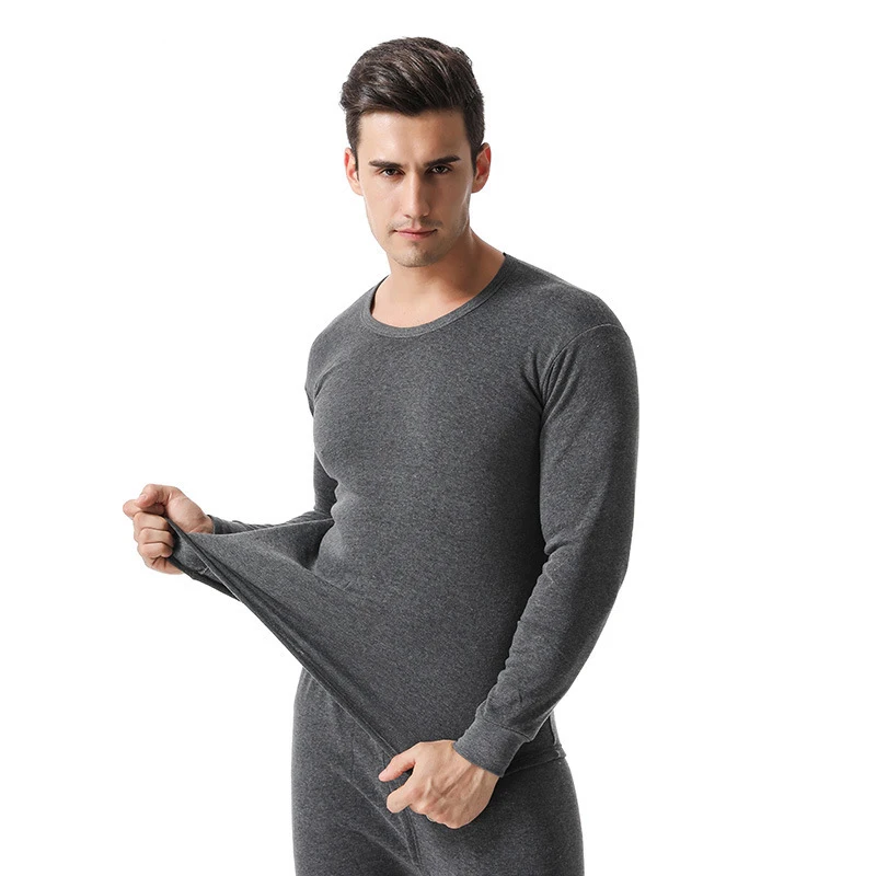 

Men Fleece Lined Thermal Underwear Set Mens Winter Keep Warm Round Neck Long Johns 2Pcs Thicken Thermo Shirts & Bottoms Suit