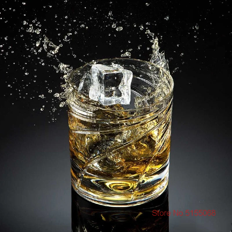 Germany Rotating Glass Whiskey Old Fashioned Glass Stable Revolve Whisky Tumbler Crystal Wine Cup