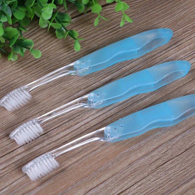 수동 접이식 여행용 칫솔 휴대용 풀 헤드 중간 강모 마이크로 화이버 무향 간편 세척 구강 관리 도구