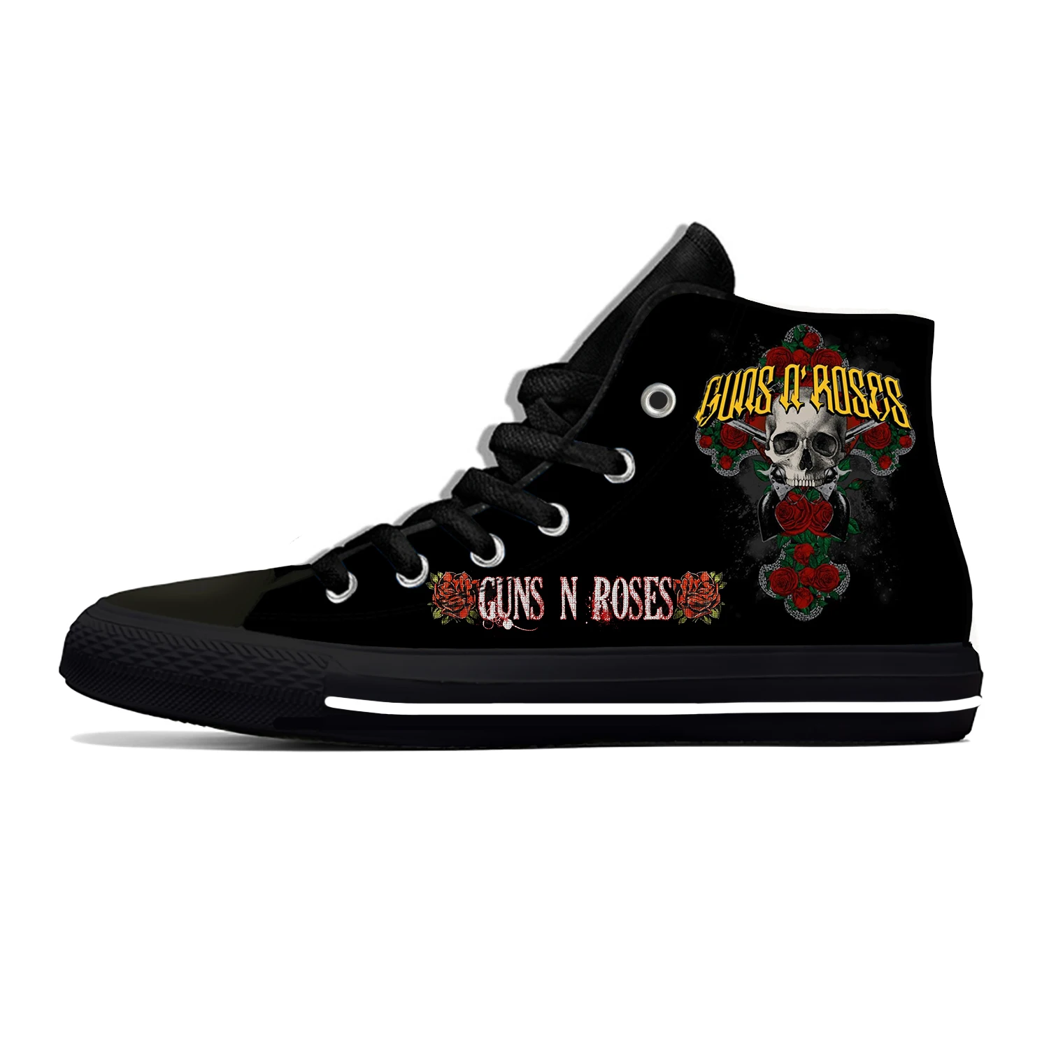 Guns N Rose Rock Band Heavy Metal Fashion Funny Casual Cloth Shoes High Top Breathable Lightweight 3D Print Men Women Sneakers