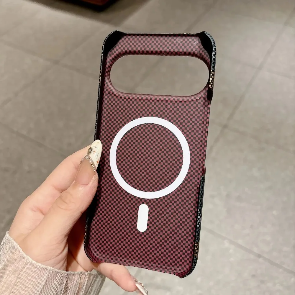 Kevlar Carbon Fiber Texture Frameless Magnetic Case with Magsafe Wireless Charging - Thin Slim Cover