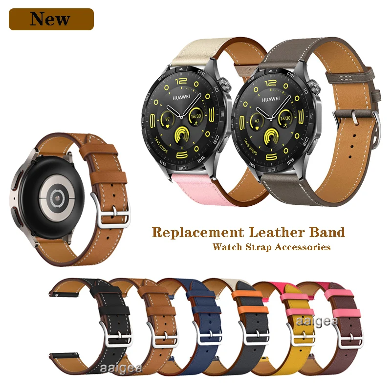 

Ремешок из искусственной кожи для Huawei Watch GT4 GT3 Pro GT2 42 мм 46 мм 2e GT 3 SE / Buds /Honor MagicWatch 2 GS Pro, элегантный браслет 20 мм 22 мм