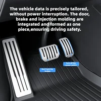 3/6-Piece Set TPE Dual-Layer Car Floor Mats for Tesla Model Y Juniper/Standard Full Vehicle Upgrade with Metal Pedal Driver 4