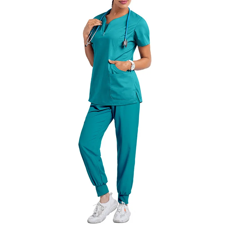 Stretch Medical Uniforms Women Scrubs Sets Tops Pant Nurses Accessories Hospital Doctors Dental Clinic Lab Worwear Clothes Suits Nurse Scrubs Top Nurse Uniform Suits Nurse Uniform Dress