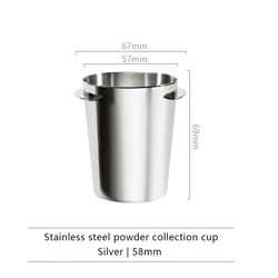 Premium Stainless Steel Espresso Dosing Cup for Precision Coffee Brewing (Silver - 58mm)