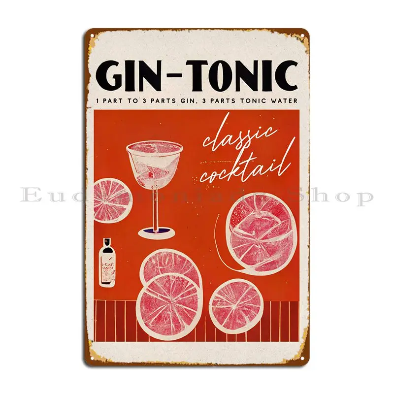 Gin Tonic Cinema Metal Sign Garage Designs Wall Murale Cave Garage Tin Sign Poster