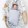 HappyFlute 120*110CM Digital Plain Bamboo Cotton 2Layer Comfortable Muslin Swaddle High Quality Wrap For Newborn Baby 2