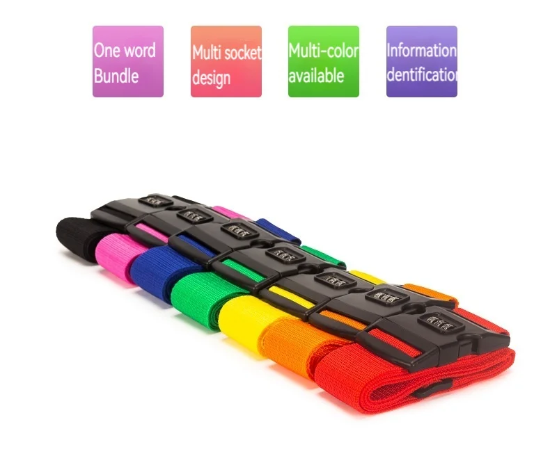 Verstellbarer Gepäckgurt für Koffer, TSA-zugelassen mit Schloss, hält Bündelung, Verpackungsgürtel, Koffer, Sicherheits-Reisetaschen-Zubehör – Detail 6