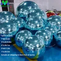 1 Pack Weatherproof Giant Inflatable Mirror Ball 50cm Orange Colorful Spheres Magnifier Balloons For Christmas Party Decoration 1