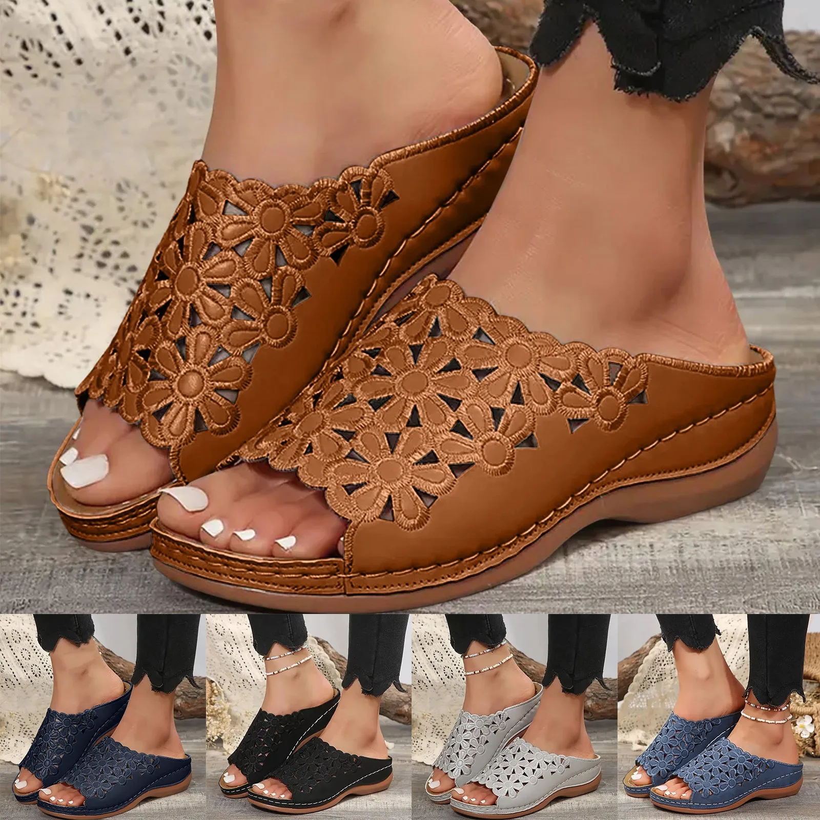 đĄBreathable Platform Walking Sandals â Soft Sole Wedge Slides for Ladiesâ¨