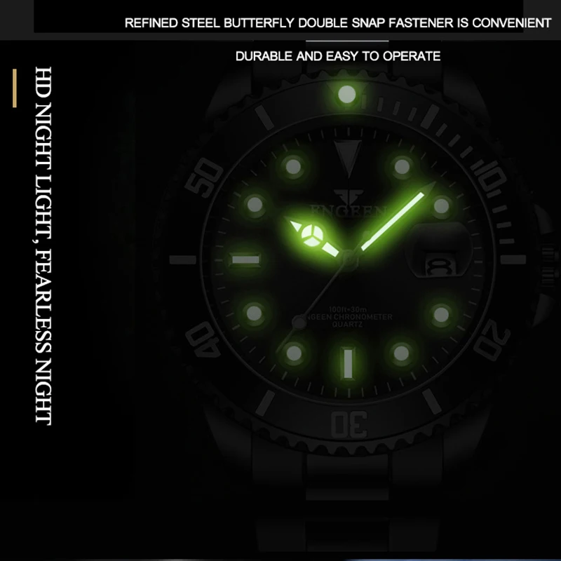 FNGEEN Fashion Ultra-thin Mens Watches Luxury Men Analog Quartz Watch Business Military Stainless Steel Date Sport Wristwatch