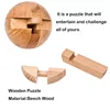 Wooden Kongming Lock,Round Ball Shaped 3D Puzzle,Brain Teasers Intelligence Toy,Sphere Puzzles for Adults And Kids 6