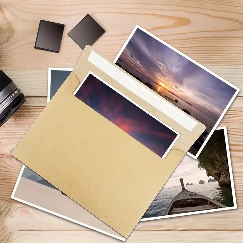 A7 Envelope 50pcs Kraft Paper Postcard Style Envelopes for Wedding Invitations Stationery Gift Packaging