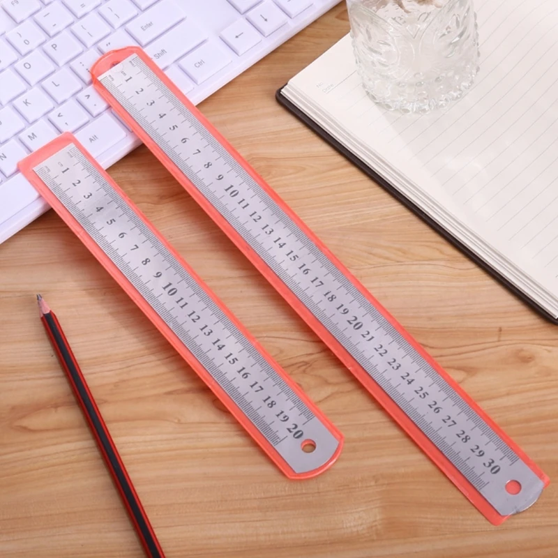 휴대용 스테인레스 스틸 측정 눈금자, 15 cm, 20 cm, 30cm 직선 자, 수공구, 학교 사무용품