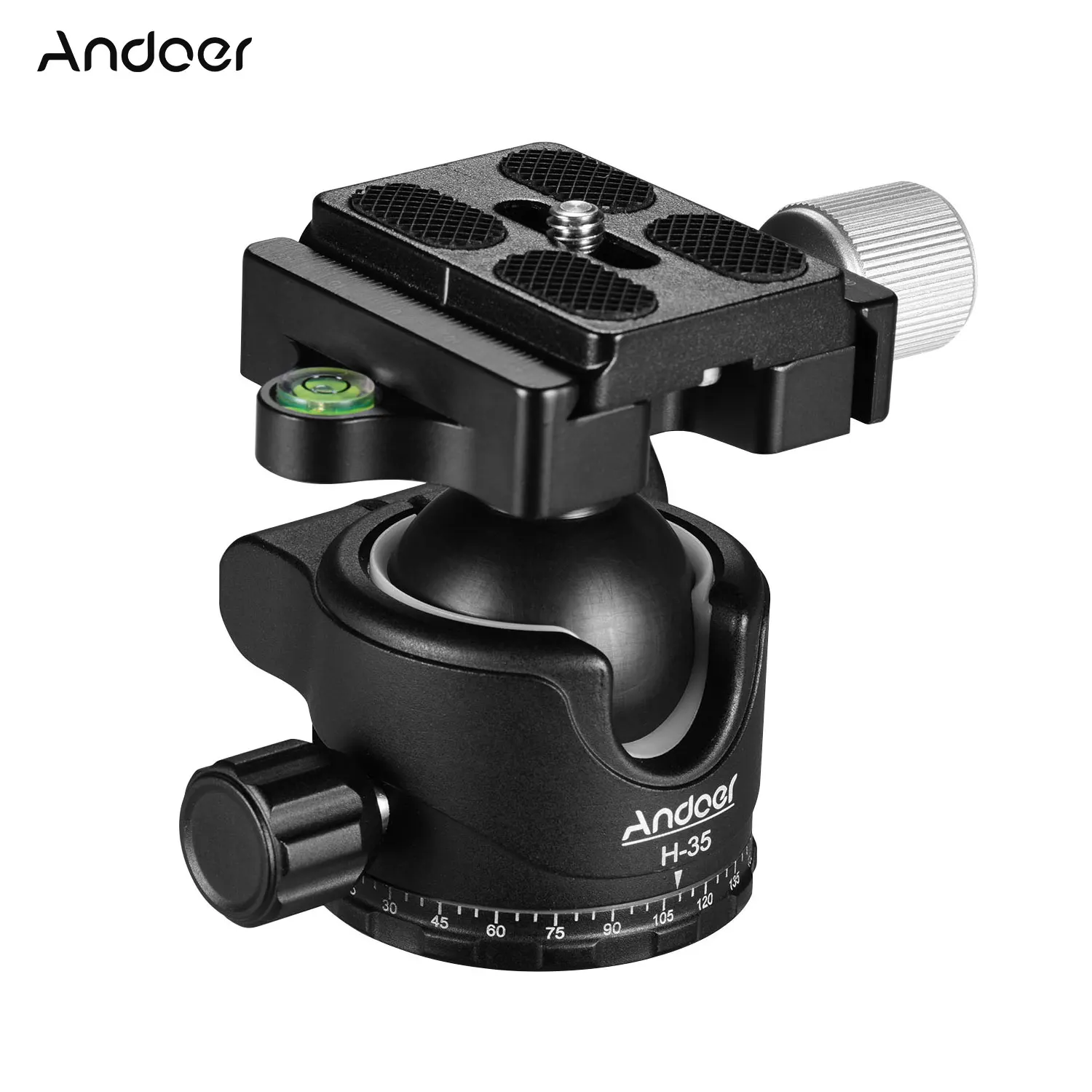 Description Picture 2 of itemAndoer H-35 Tripod Ball Head Panorama Ballhead Mount Adapter U-Groove Low Gravity Center Design Max. 15kg/33lbs Load Capacity