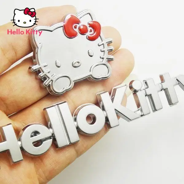 TAKARA TOMY Hello Kitty Car Stereo Car Sticker Cute Cartoon Creative Car Decoration Metal Car Sticker takara tomy tomica premium tp19 lancia stratos hf rally alloy diecast metal car model vehicle toys gifts collections