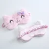 Cute Cat Soft Sleeping Eye Cover Mask Animal Plush Fabric Blindfold Relax Girls Lady For Home Traveling Eye Care 3