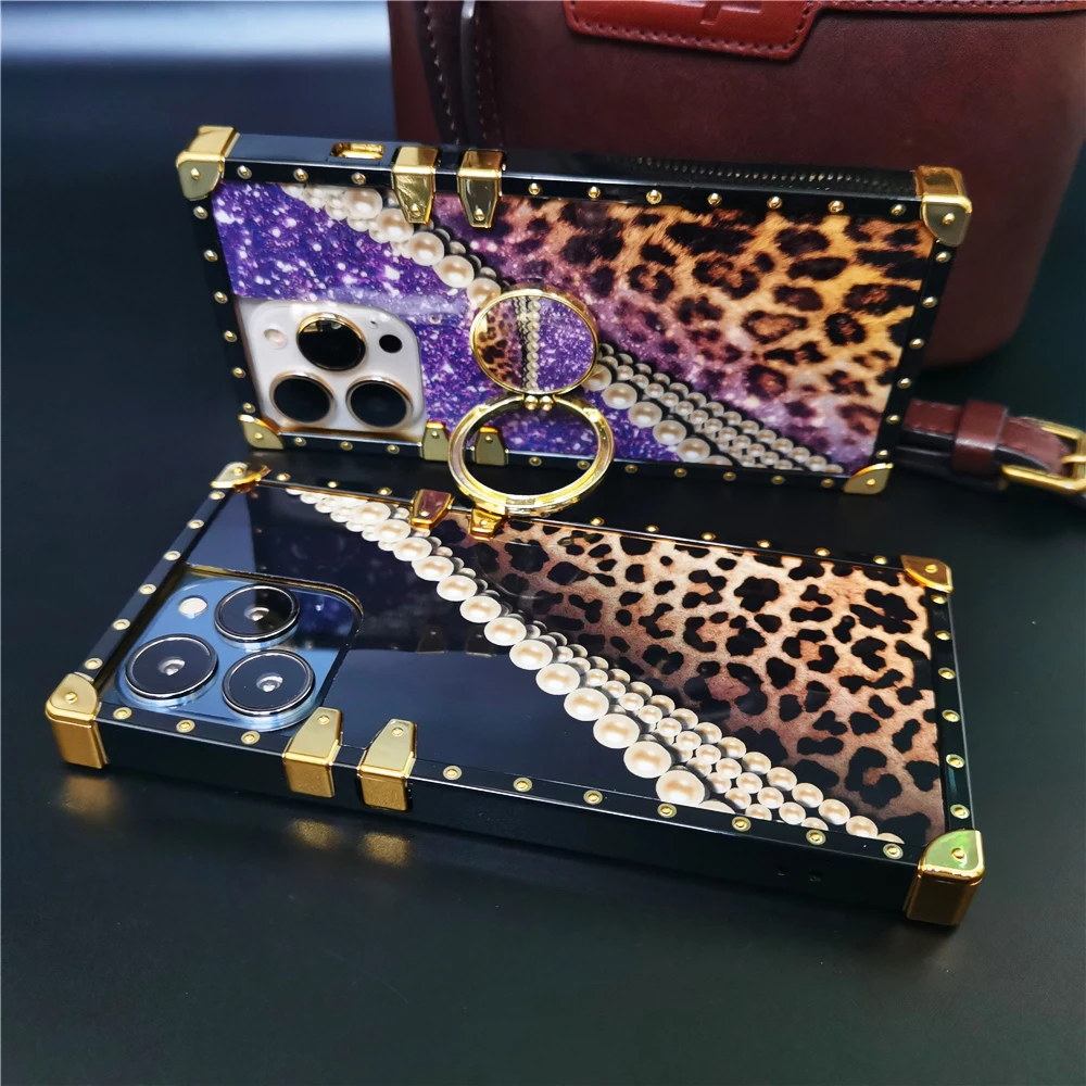 Fashion Square Cover Starry Sky Leopard Case For Samsung Galaxy S23 Ultra  S22 Plus Note 20 Ultra 10 9 S21 Ultra S20 Plus S10 S9