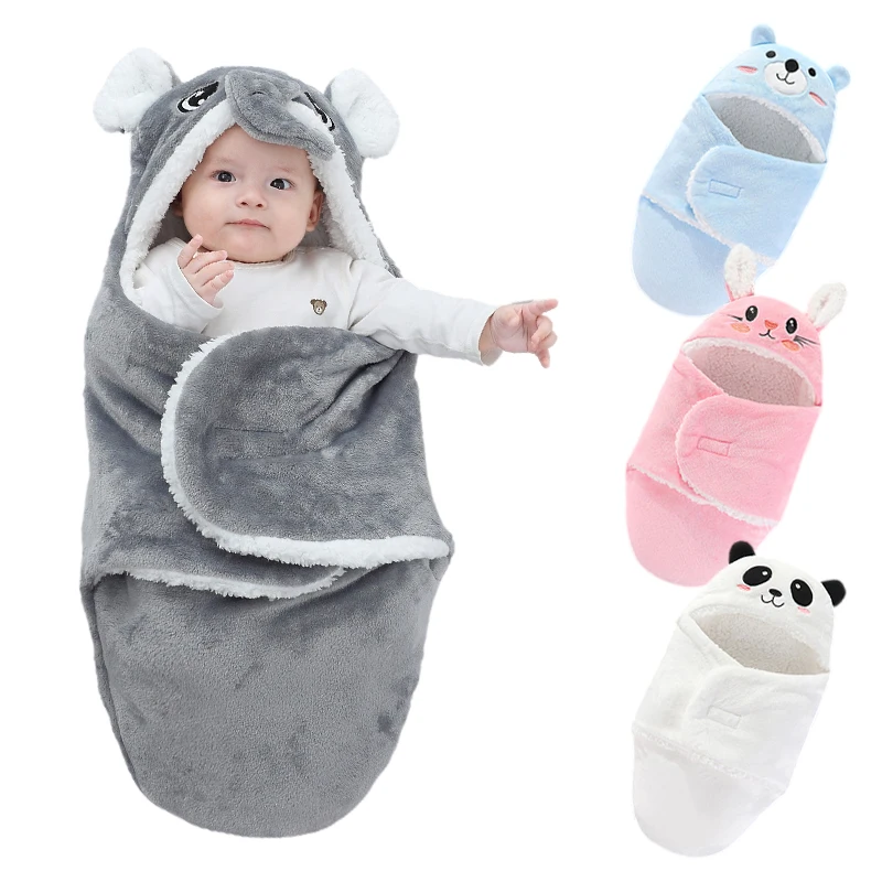 

Winter Flannel Baby Sleeping Bags Plush Lining Blanket for Newborn Stroller Sleepsack Thicken Warm Baby Swaddle Wrap 2023