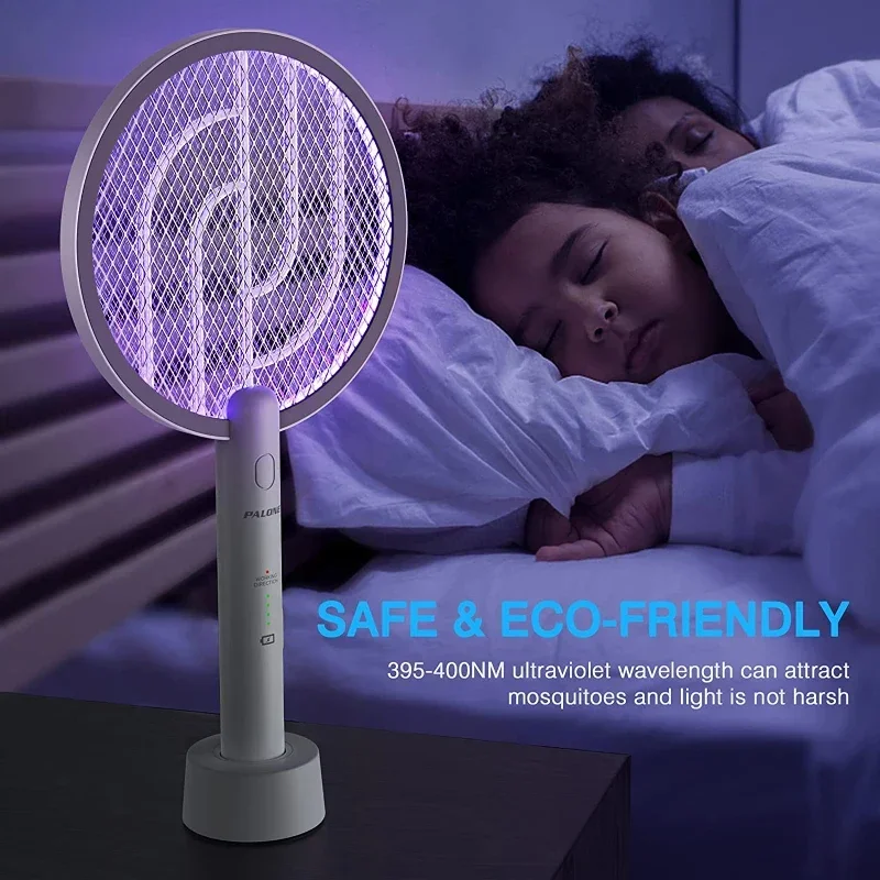 2 in 1 Bug Zapper Racket 3000V Electric Fly Swatter Racket with 1200mAh Battery 3 Layers Mosquito Killer Lamp Indoor,mosquito killer lamp,mosquito lamp