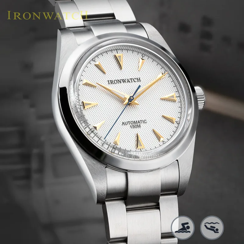 Ironwatch Vintage Daily Automatic Watch Men Miyota 9015 Movement Oyster Bracciale See-Through Back Orologi Meccanici Di Lusso