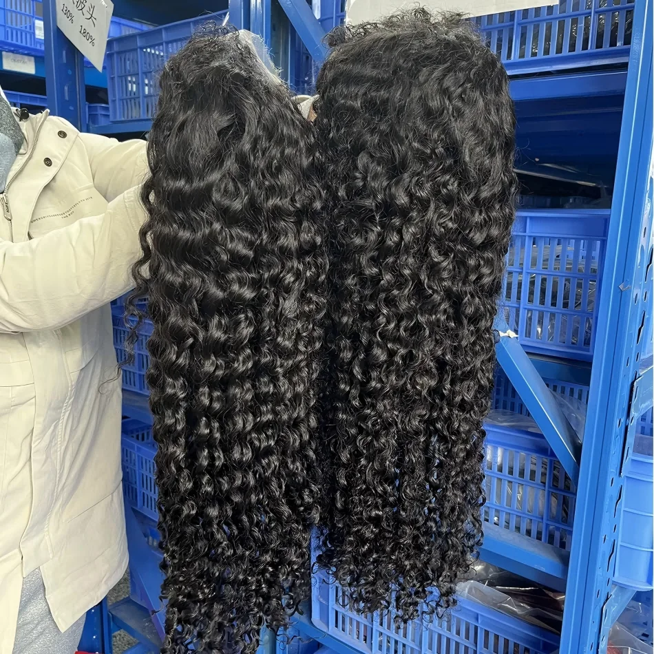 Deep Wave Human Hair Wigs 13X6 Hd Lace Frontal Wig 40 Inch Curly Lace Front Wig Brazilian Wigs Original 250 Density Pre Plucked