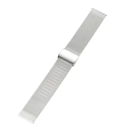 Sleek Milanese Loop Watch Band Bracelet - Quick Installation Accessory - 20mm Strap (Silver)