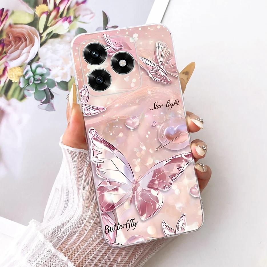 Cute Cat Luxury Painted Clear Silicone Soft Slim Phone Case Cover