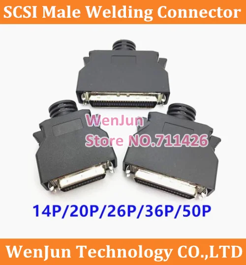 Высококачественный SCSI 14P/20P/26P/36P/50P соединитель SCSI мужской припой черный/белый цвет