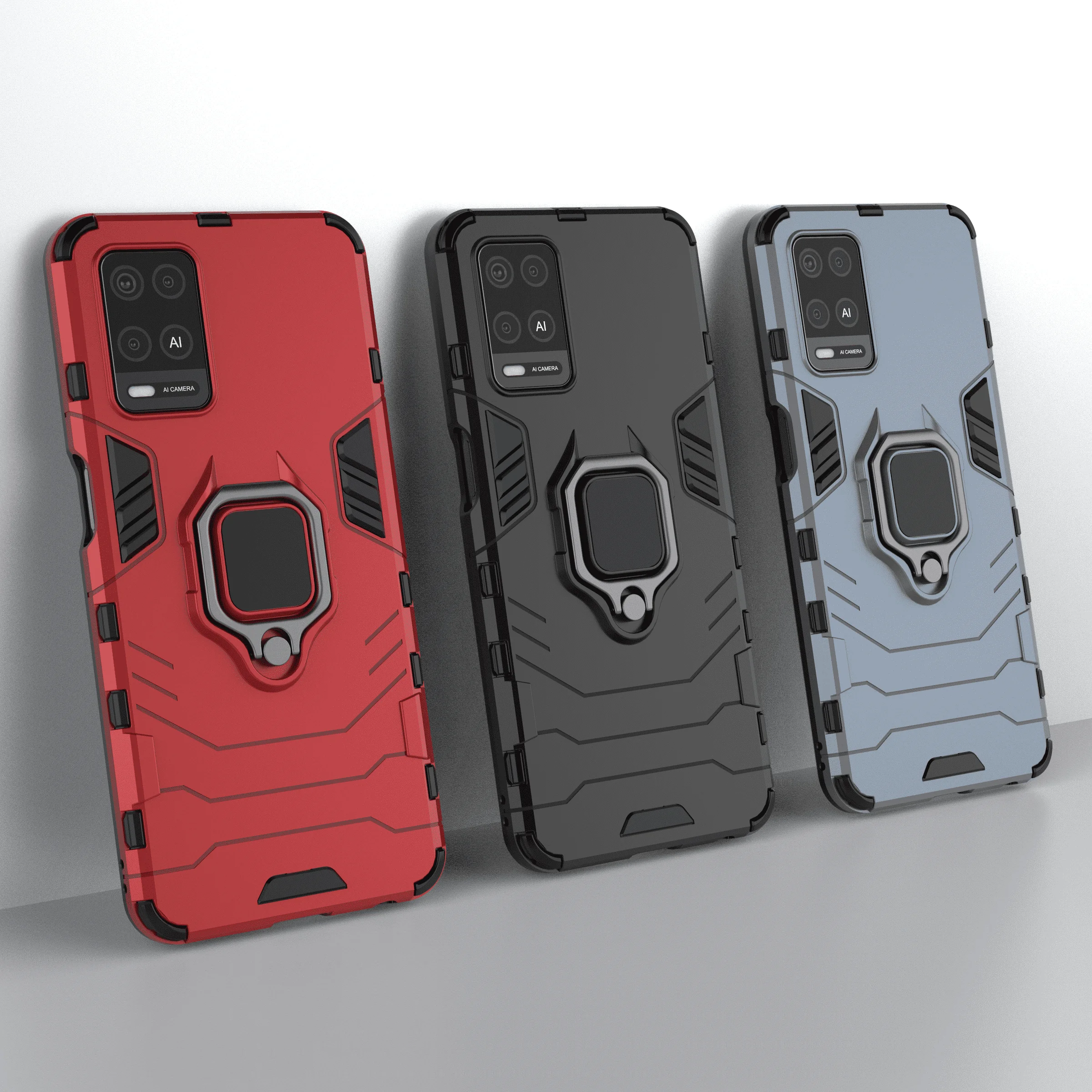 Shockproof Ring Stand Back Phone Cover with 360° Protection and Enhanced Grip