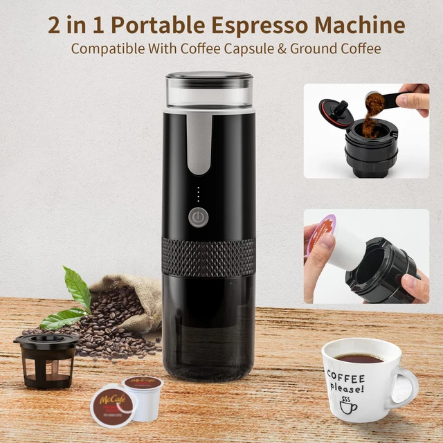 iCafilas Portable Coffee Machine Expresso Coffee Maker Fit Nexpresso Dolce  Pod Capsule Coffee Powder for Car & Home USB DC12V