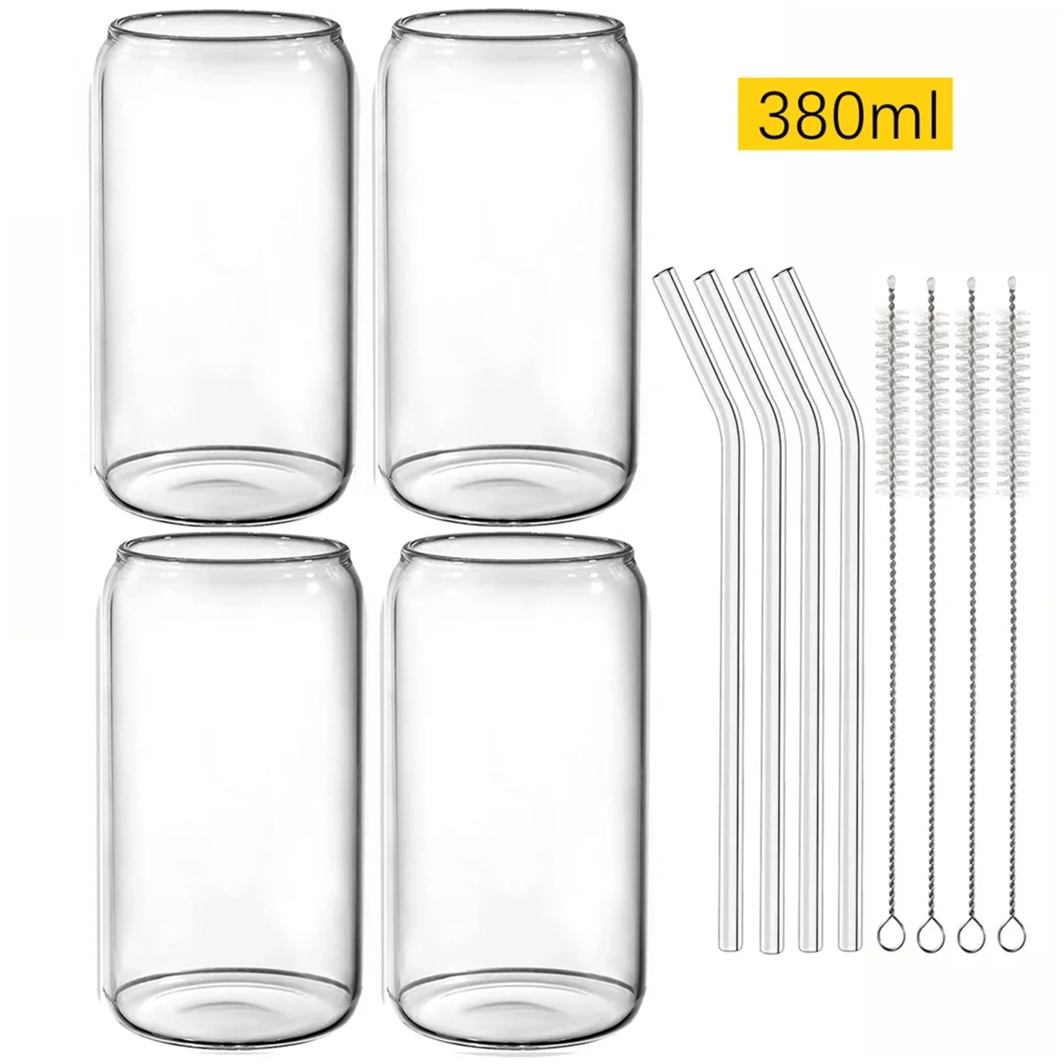 Clear Glass Straw for Glass Can 8x10mm Thick Reusable Straw for Glass Cups,  Beer Can, Clear Mug, Drink Accessories, Trendy Drinkware 