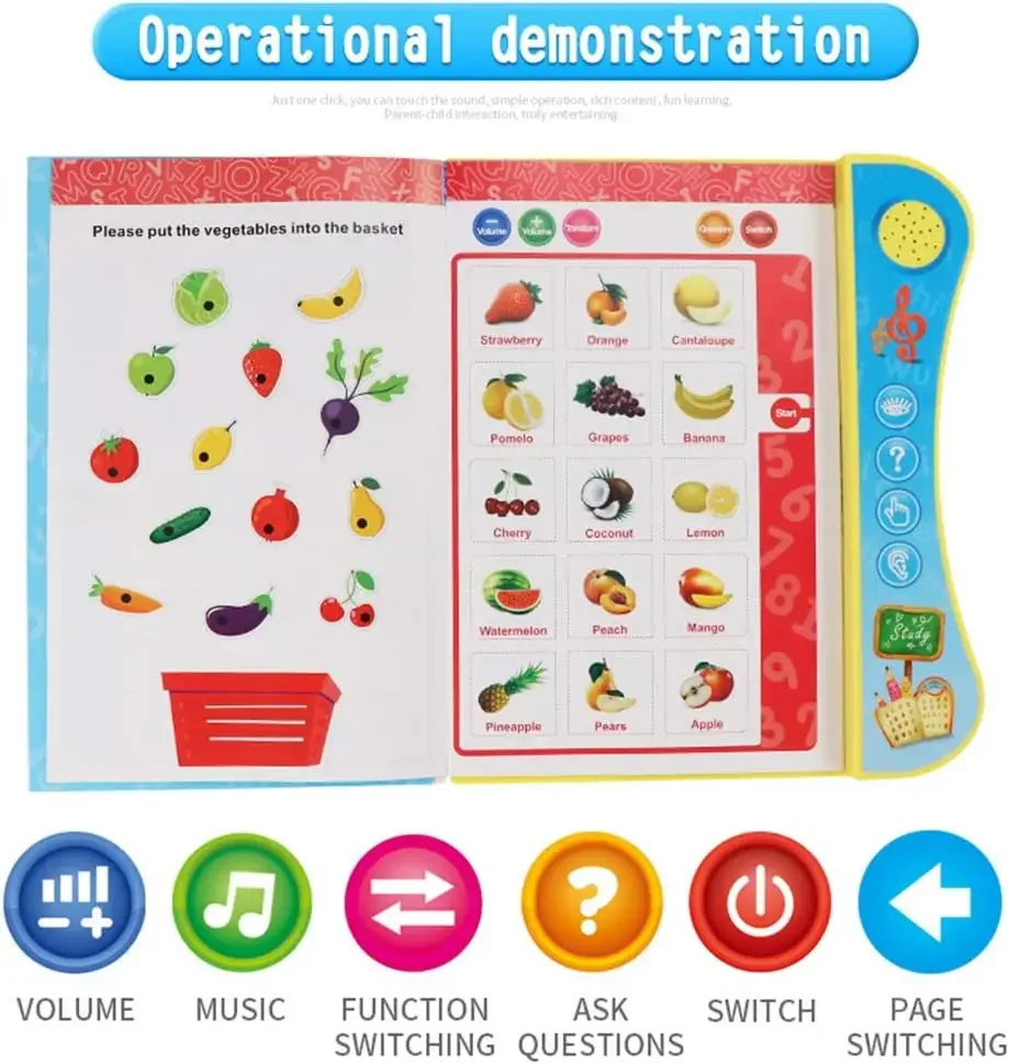 English Sound E-Book for Kids Interactive Children's Sound Book Learning Pen Parent-child Interaction Fun Educational Toys 5
